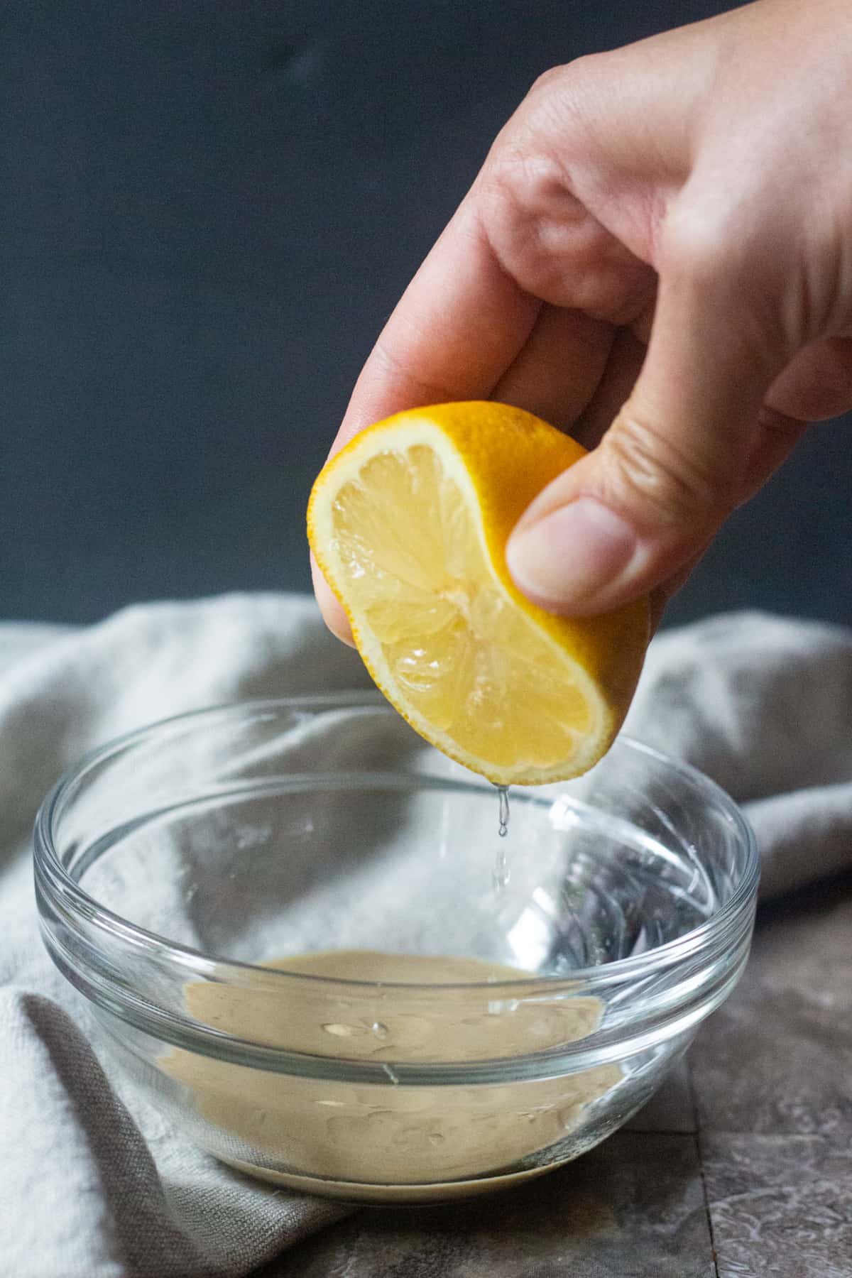 Add lemon to tahini sauce for more flavor. 