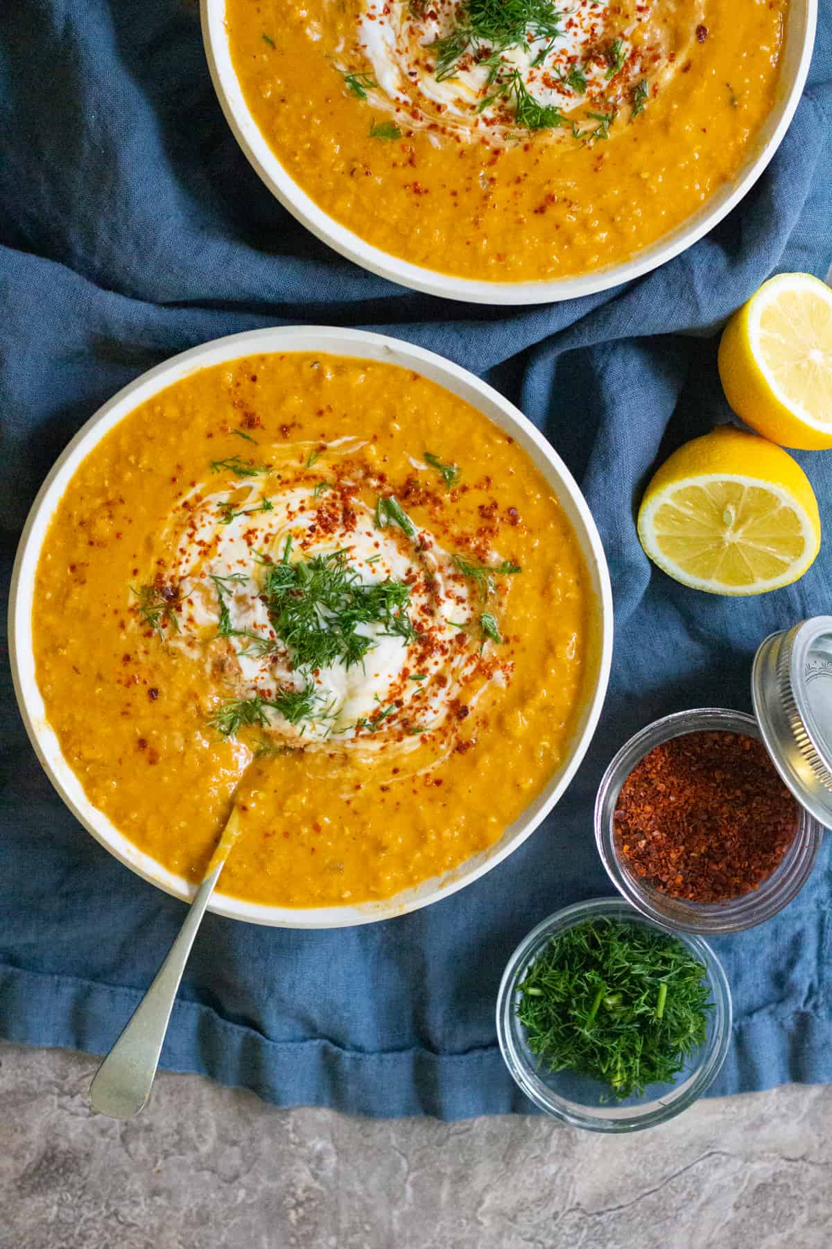 This easy lentil soup is flavored with coconut milk.