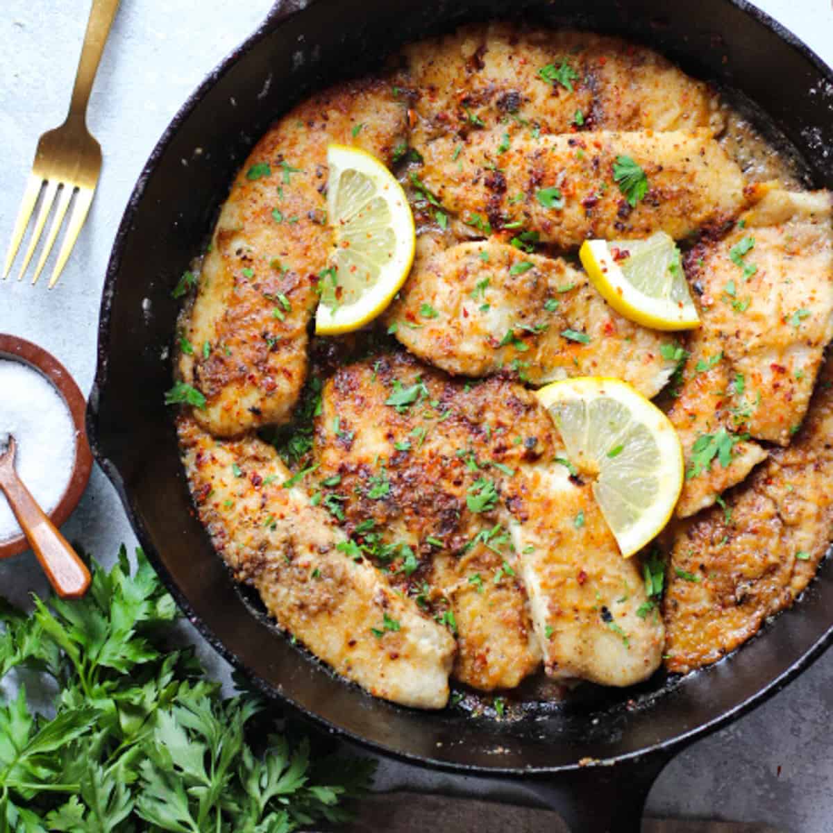 Garlic lemon tilapia. 