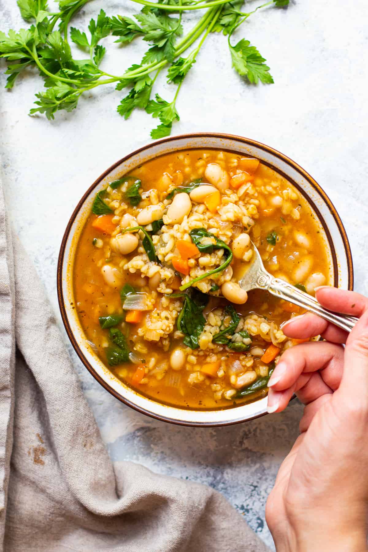 Quick and easy Instant pot vegetable soup with a Mediterranean twist. This pressure cooker soup recipe is perfect as a light dinner or lunch. Make sure to watch the video to learn how to make Mediterranean vegetable soup in instant pot. 
