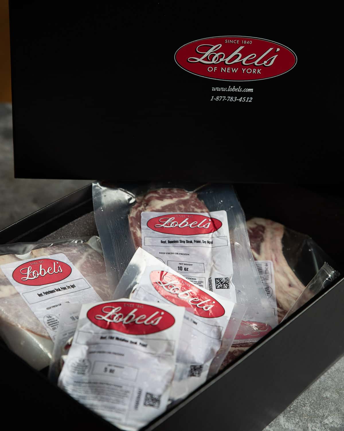 A box of steak sent by Lobel's