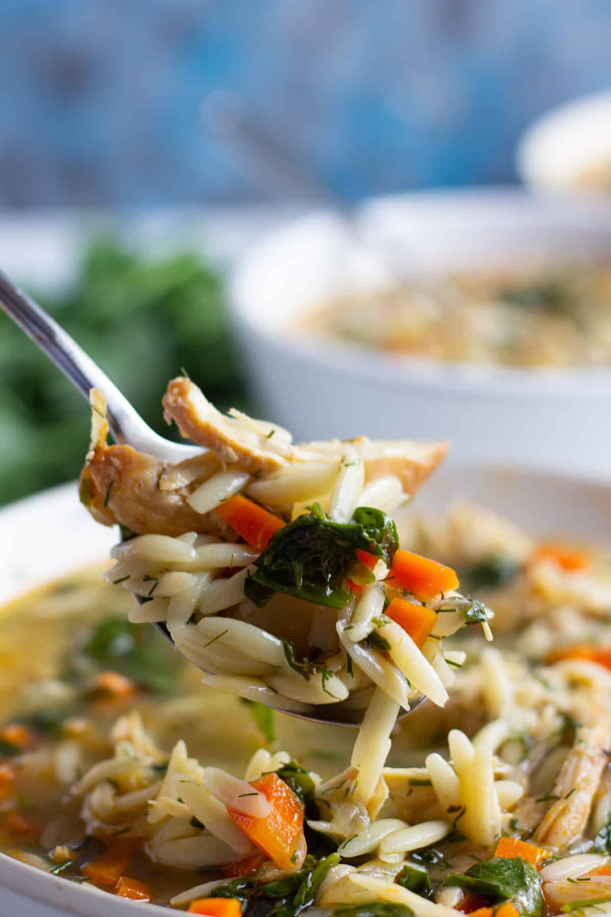 Greek lemon chicken orzo soup is easy, simple and full of flavor. 