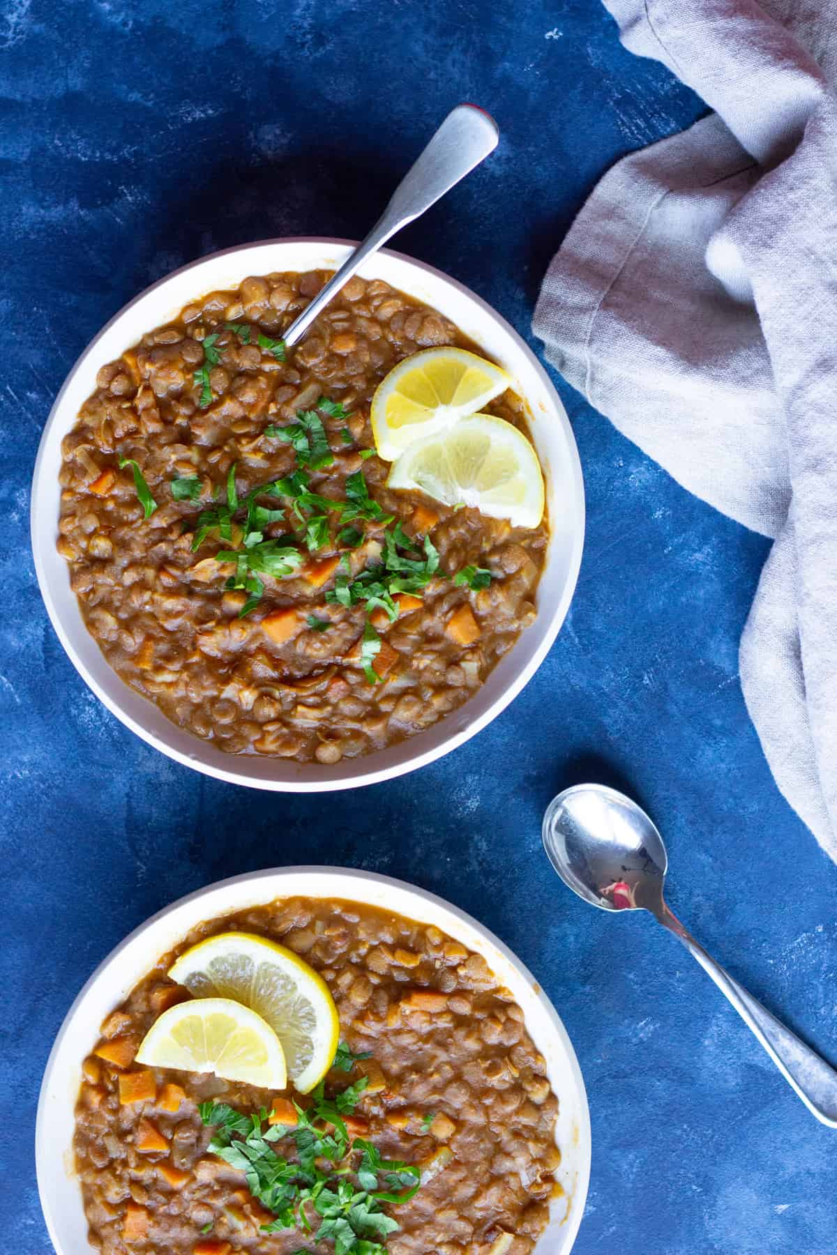 easy and quick instant pot soup made with lentils and vegetables.