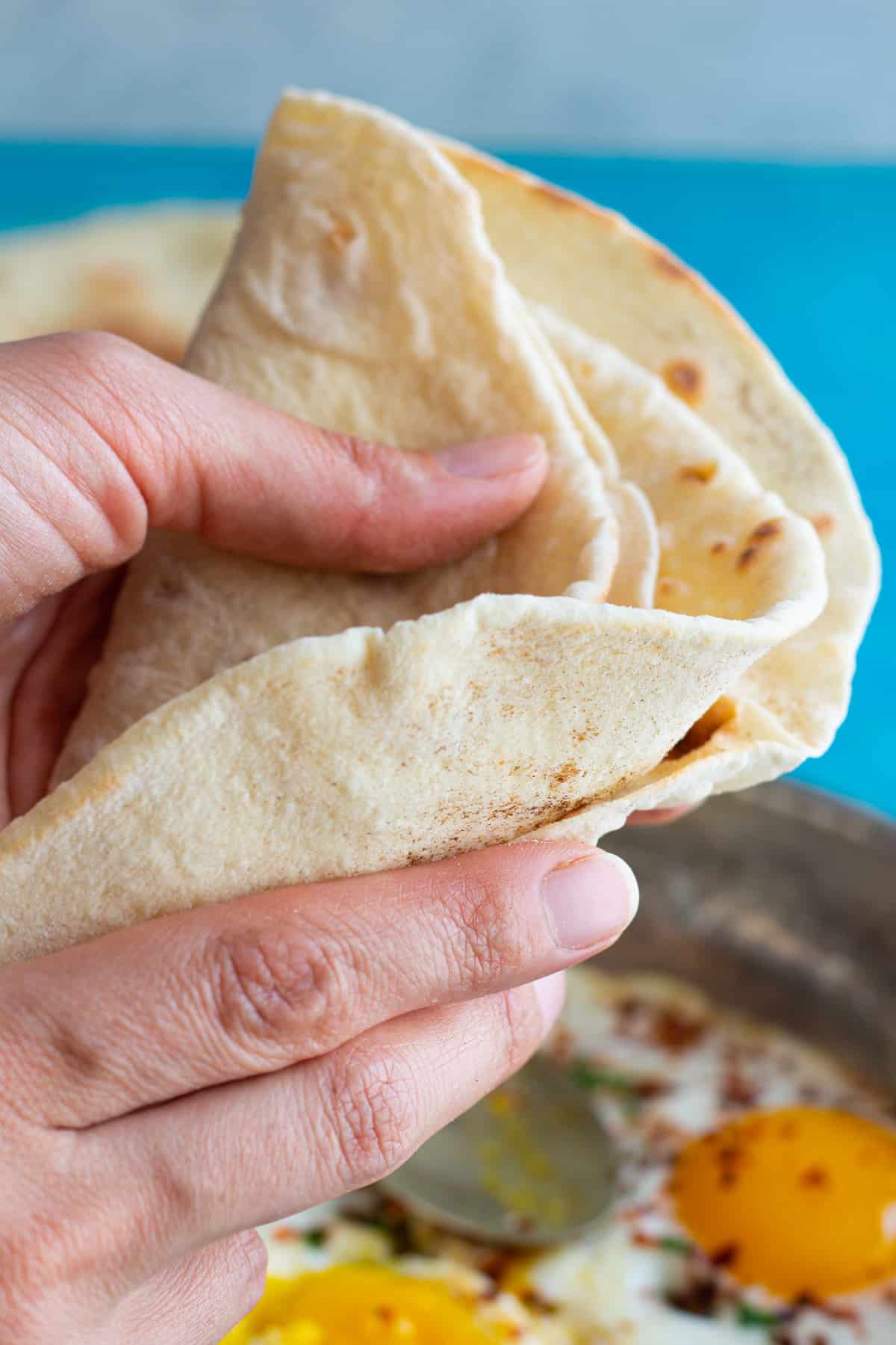 Lavash bread is soft and folds easily. 