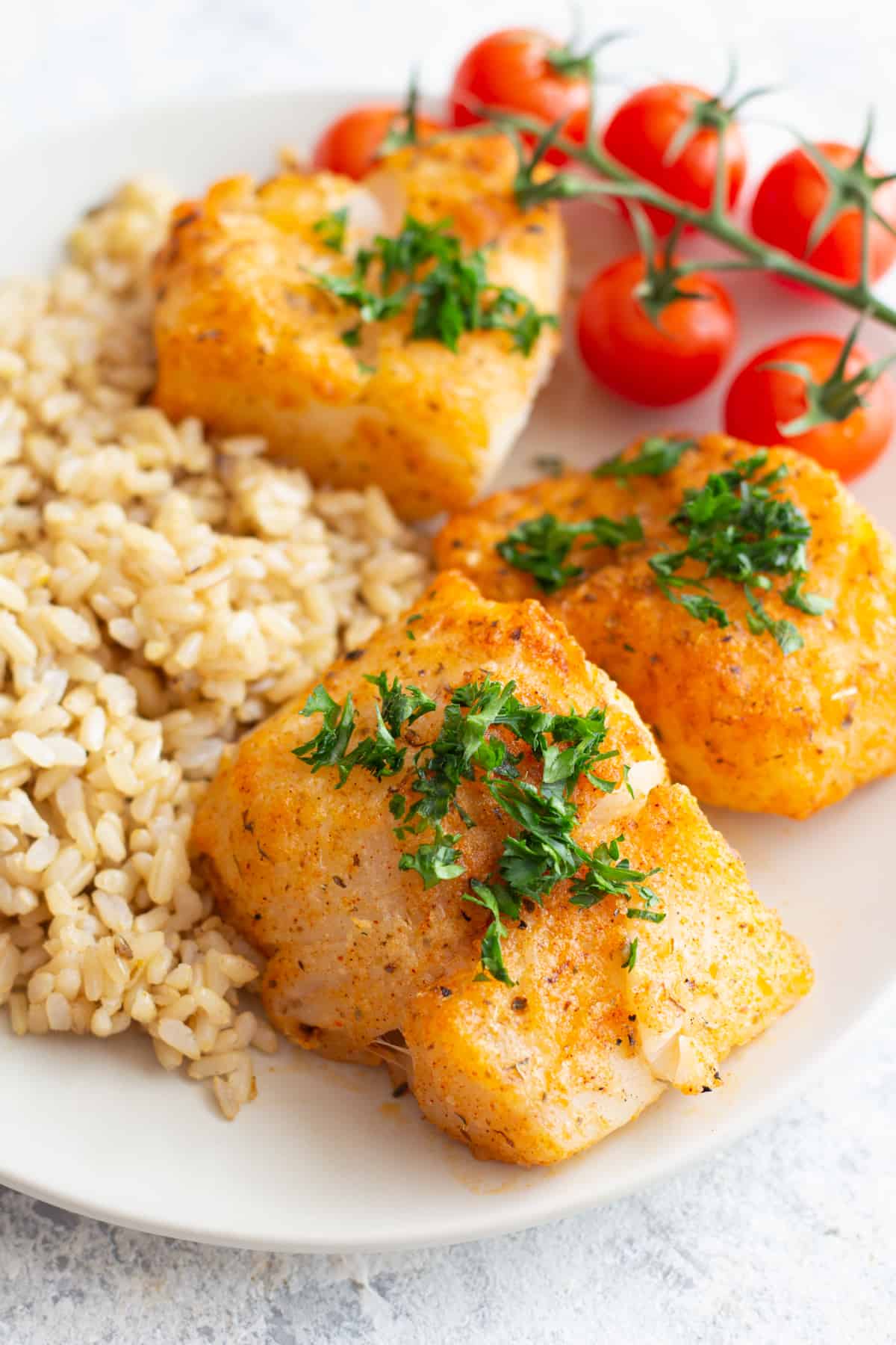 parmesan baked cod.