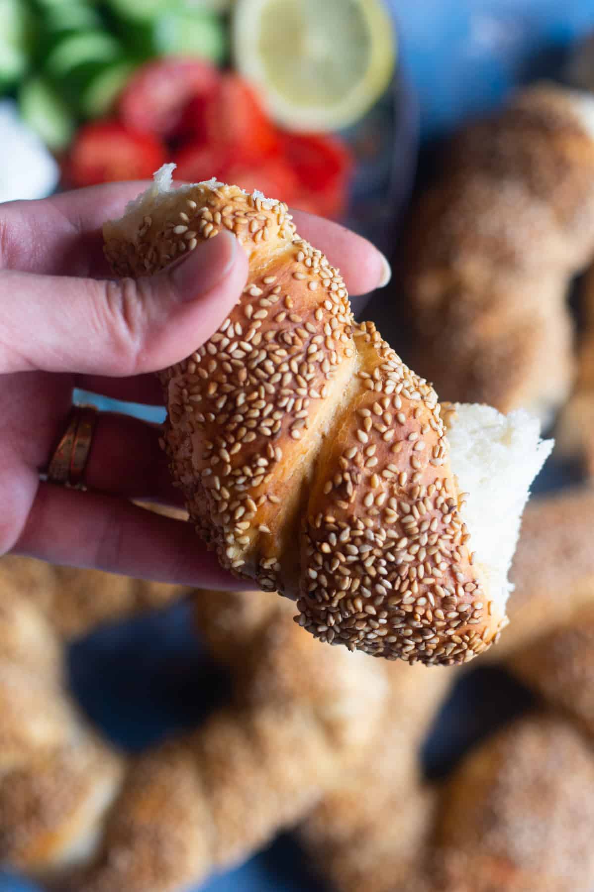 Sesame is the main flavor of this bread so use it generously. You can always store and use the leftover sesame seeds.