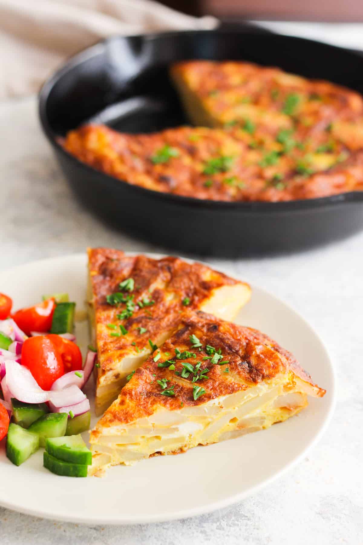 This is a simple vegetarian potato omelette that's popular in every corner of Spain.