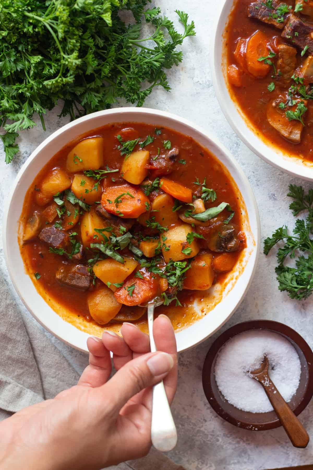 This is an easy homemade beef stew recipe that's full of amazing flavors. It is made with tender beef and fresh vegetables.