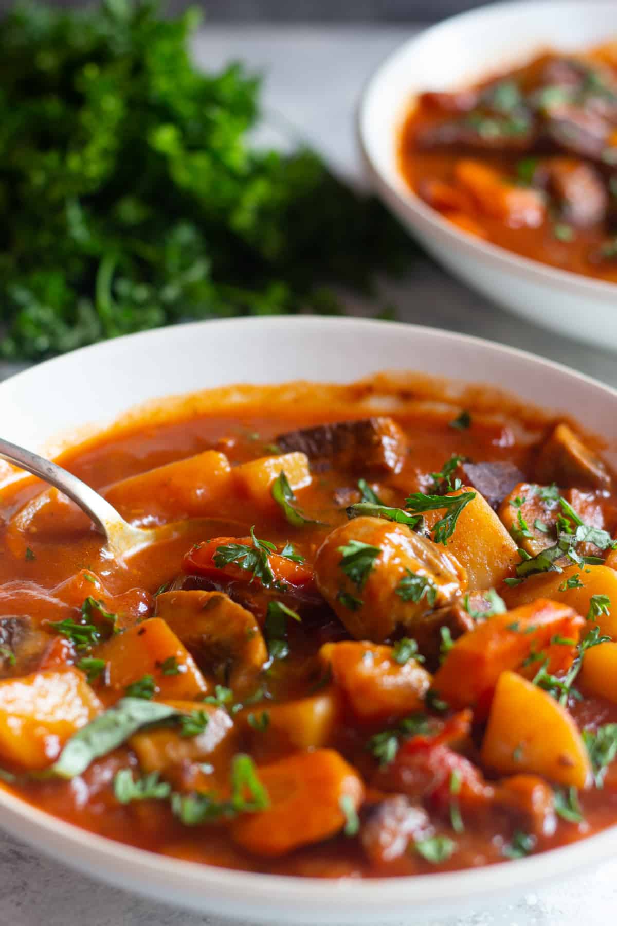 Tender beef and juicy tomatoes make a delicious meal.