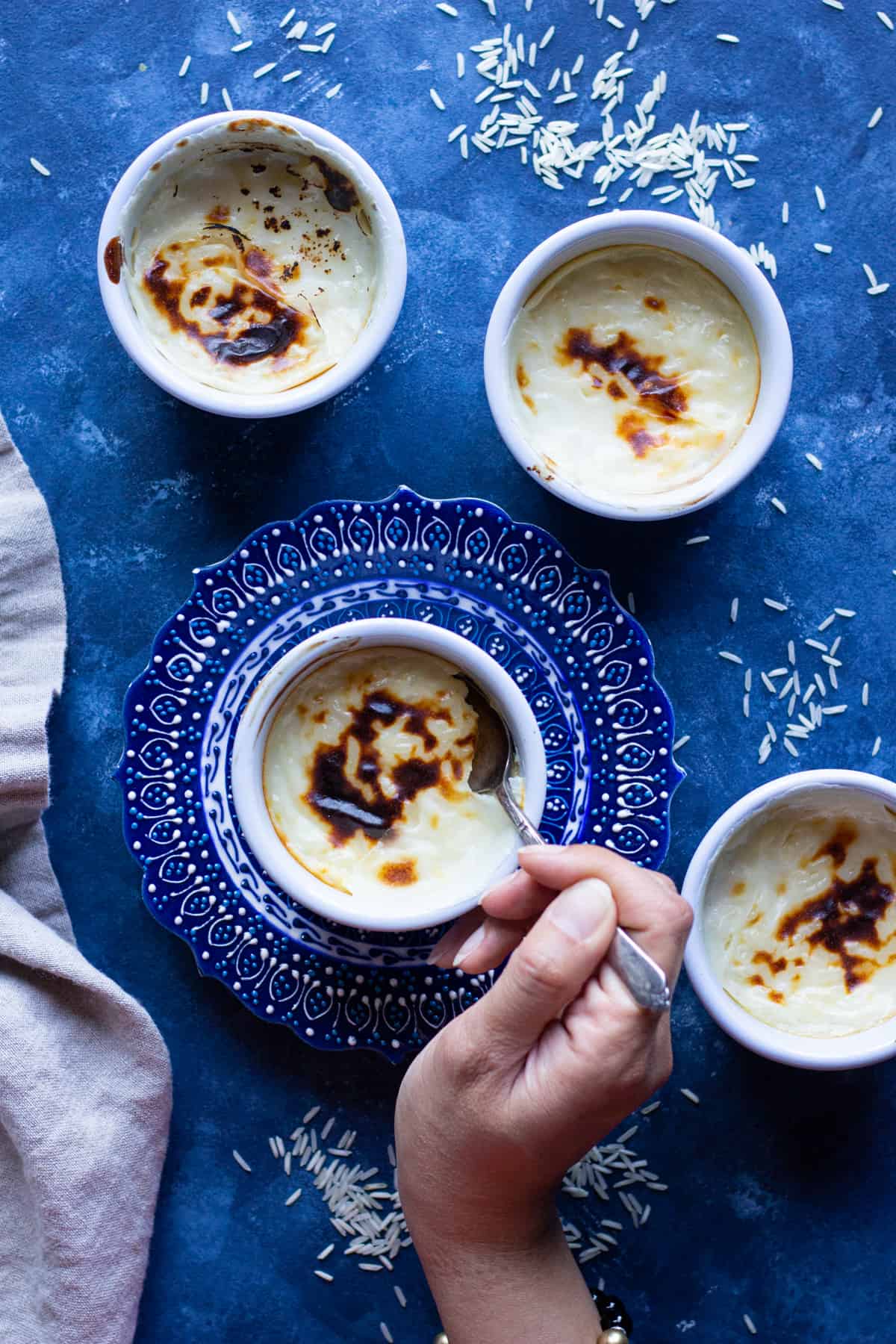 Turkish rice pudding recipe is different from other recipes because it's baked and has a brown top. 