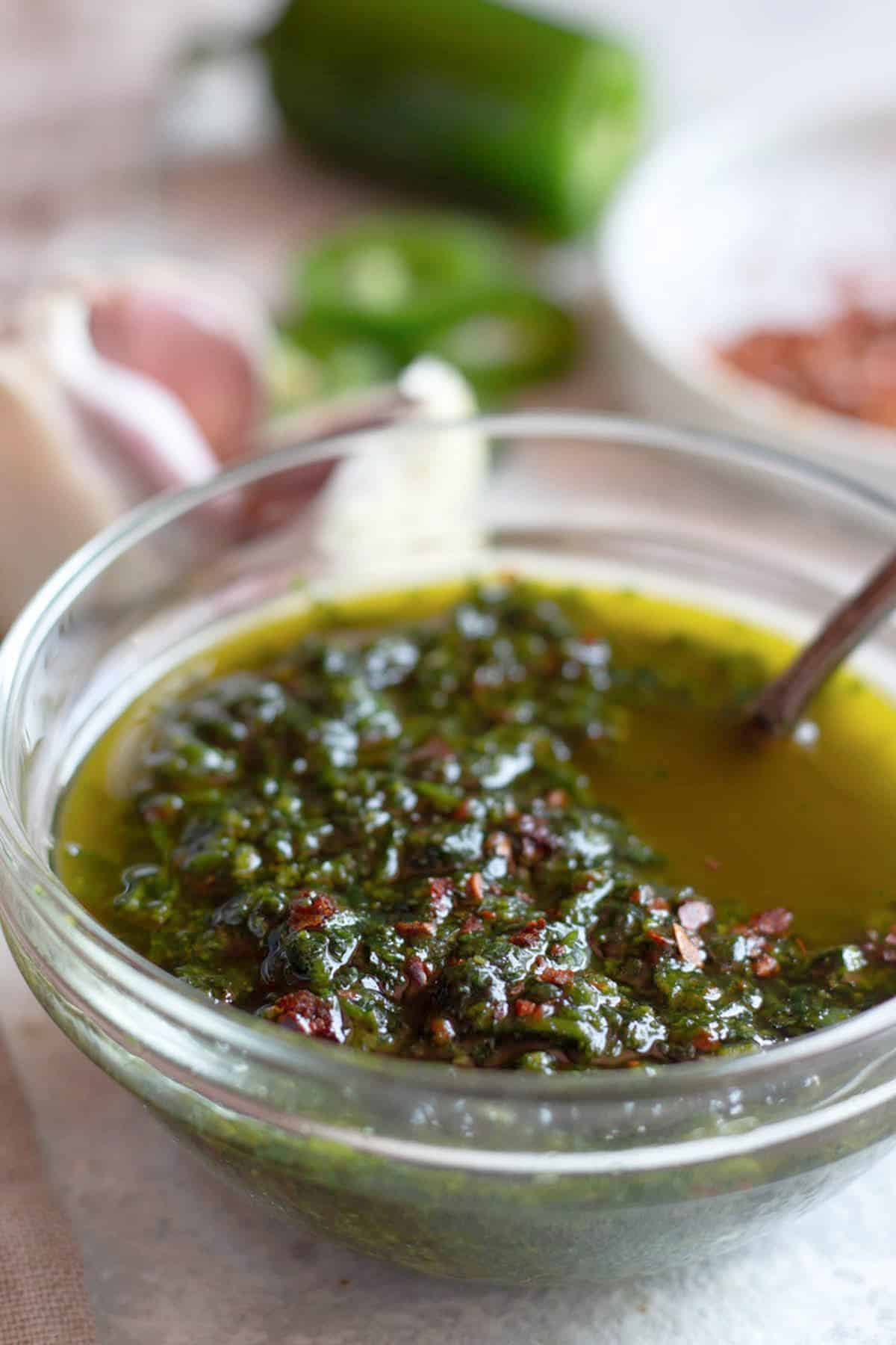 closeup shot of yemeni cilantro sauce