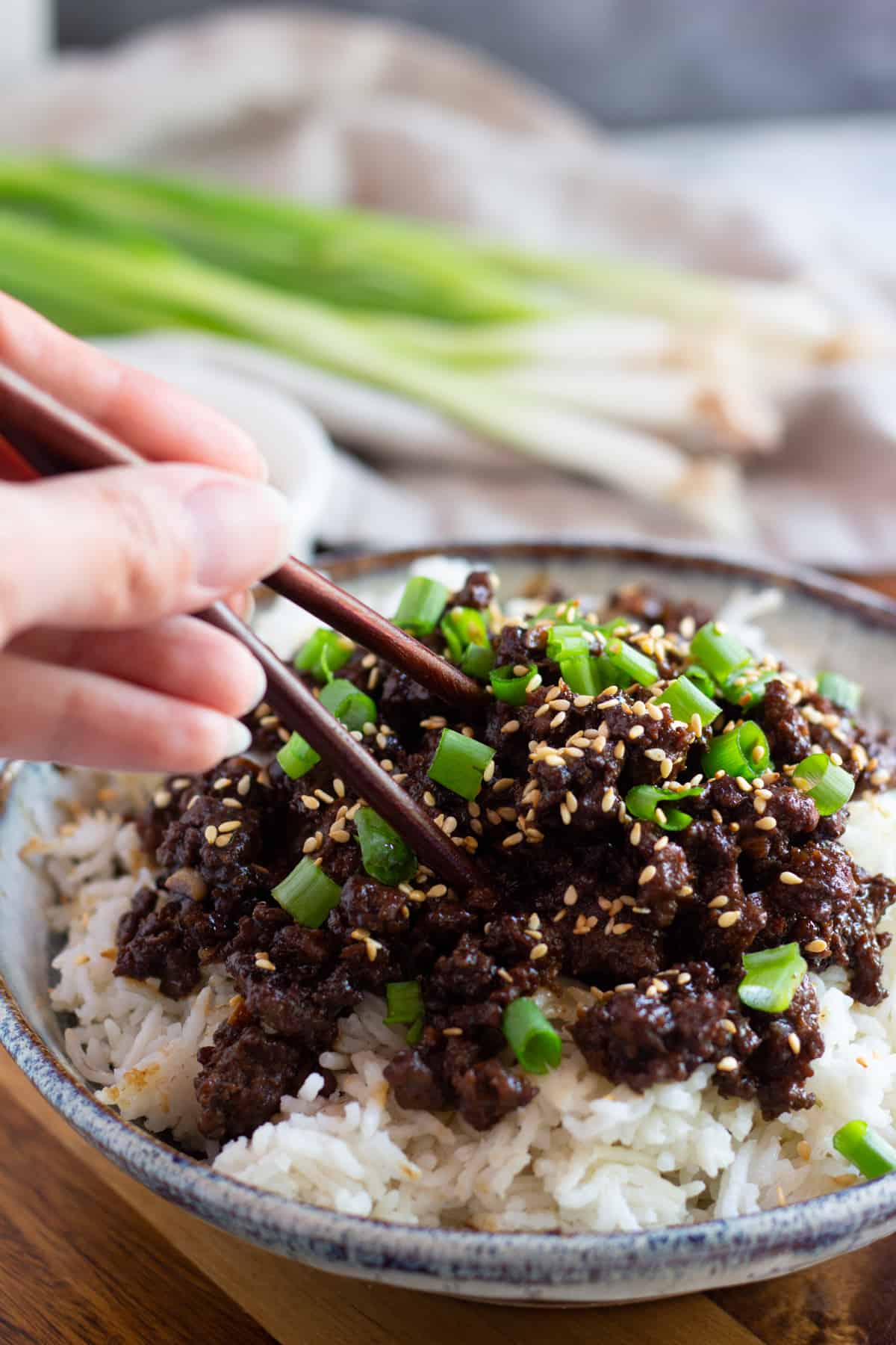  Serve Korean beef over Jasmine rice and have a full meal in no time.