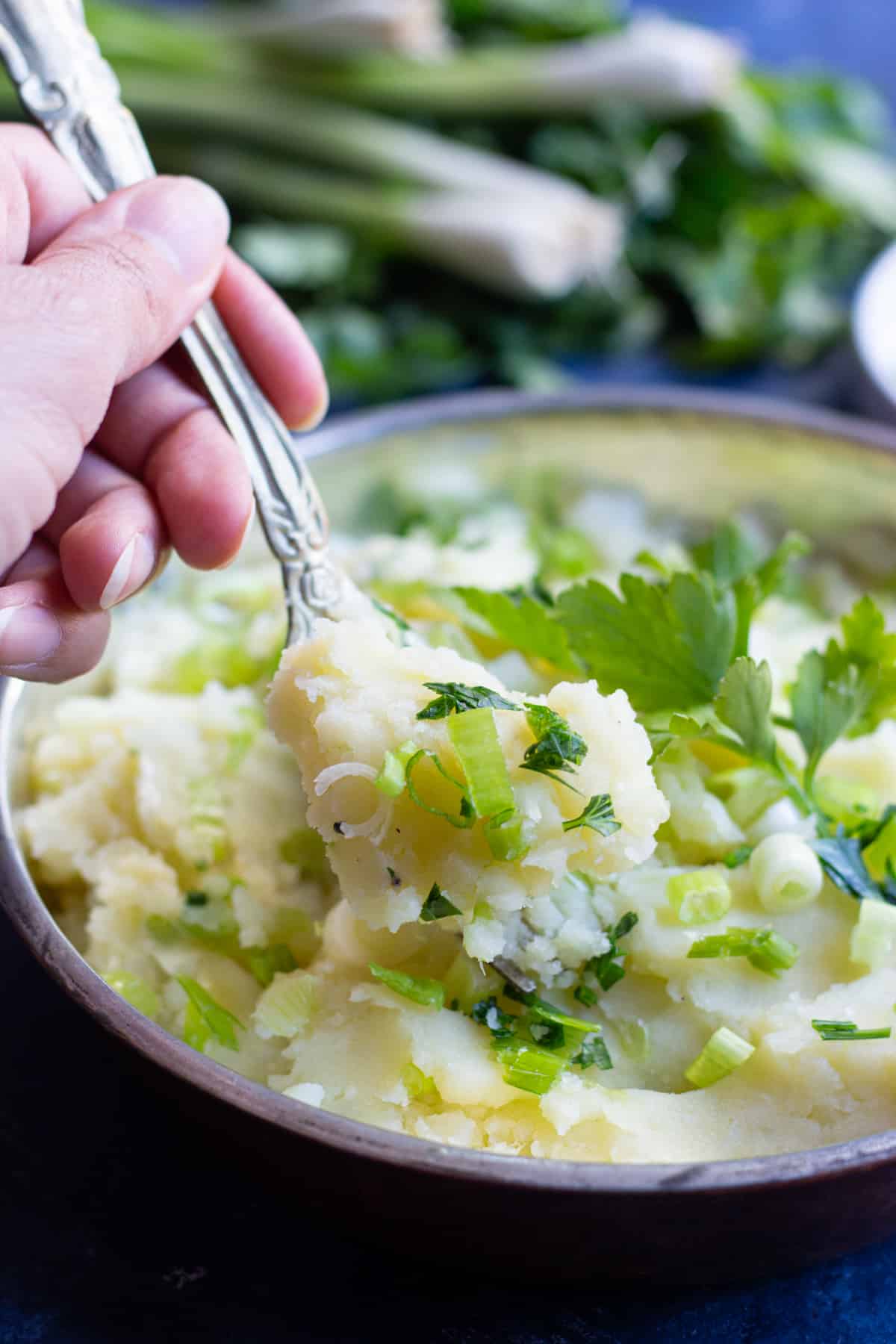 creamy Greek potato and garlic dip is perfect with salt cod. 
