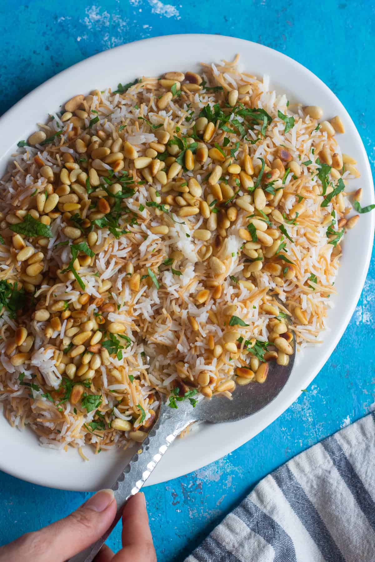 Lebanese rice with vermicelli is a delicious Middle Eastern side dish. It's made with only three ingredients and makes the perfect side dish for any main dish. 