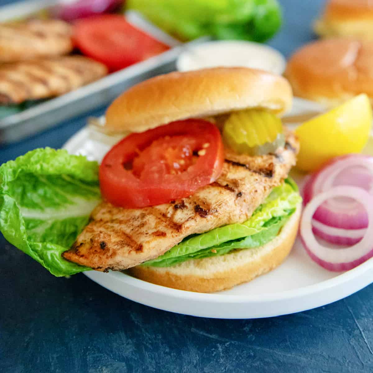 Grilled chicken sandwich.