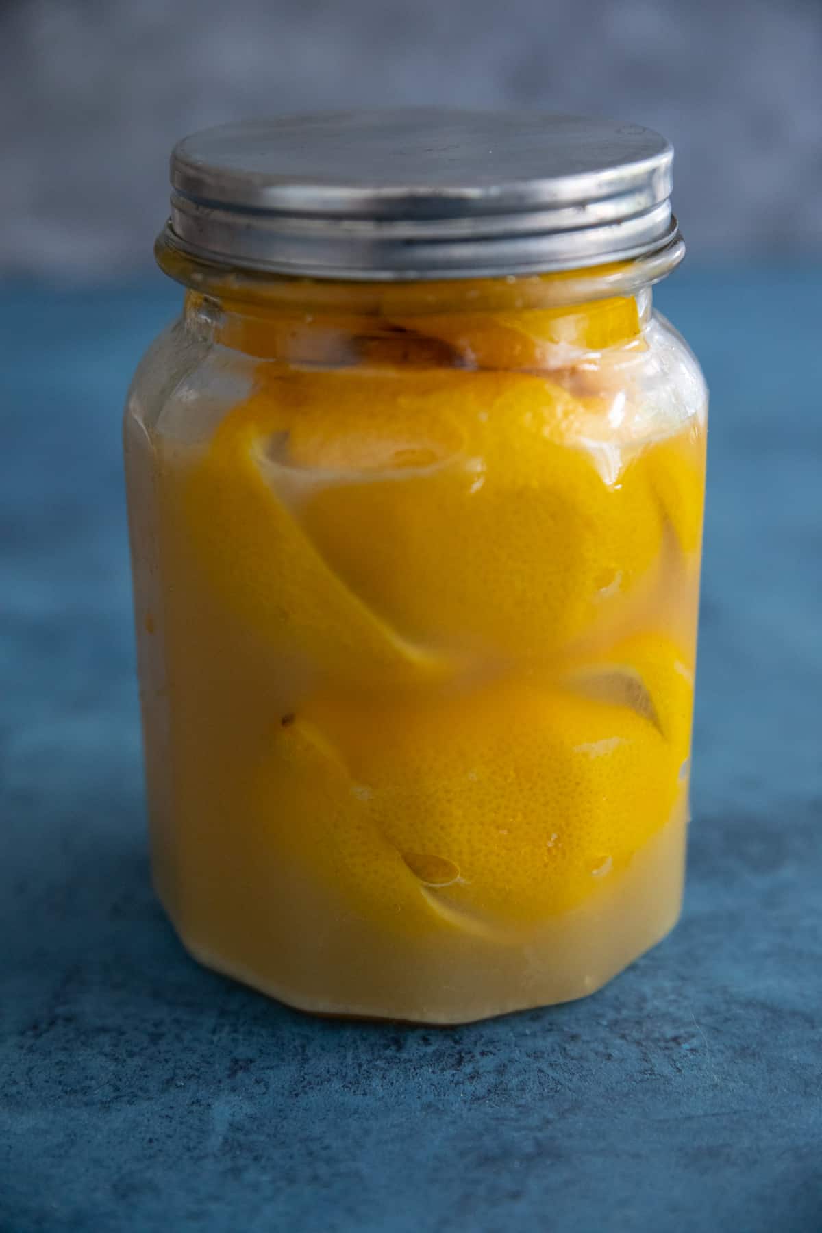 pickled lemons in a jar.