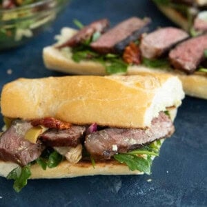 Grilled steak sandwich.