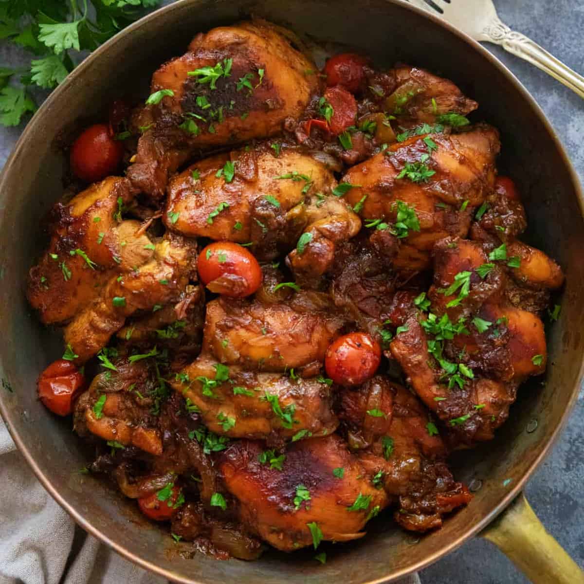 An easy balsamic chicken recipe that's perfect for a quick weeknight dinner. The balsamic marinade doubles as the sauce and makes the chicken extra juicy and delicious.
