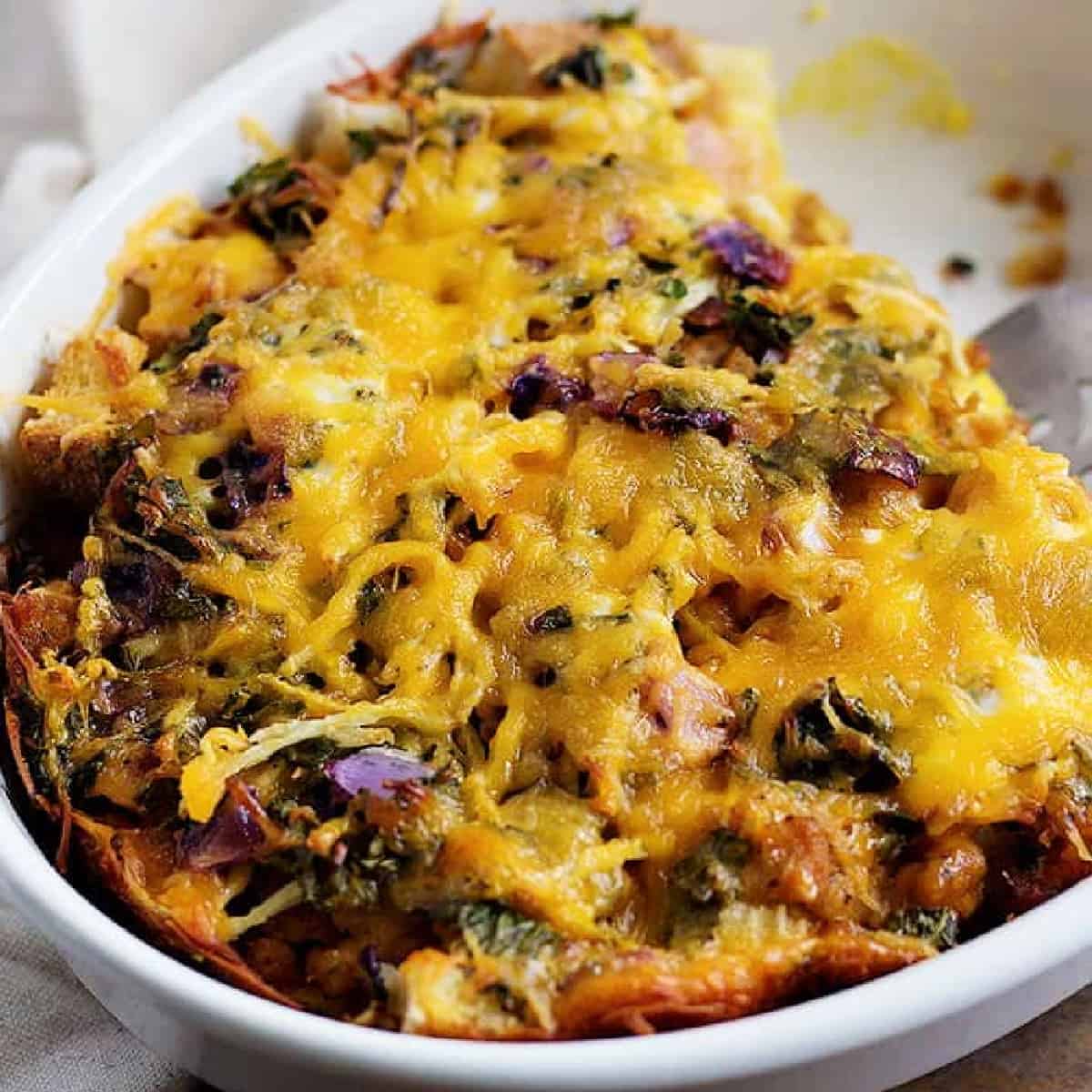 This is The Best Vegetable Strata Recipe ever! This strata is full of vegetables and is a complete breakfast or brunch that needs minimal preparation.
0