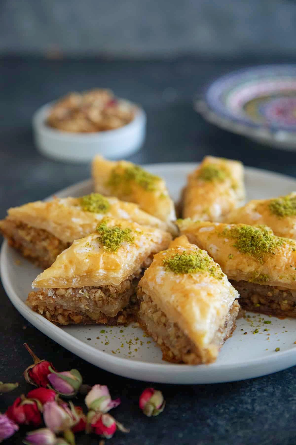 baklava on a plate.