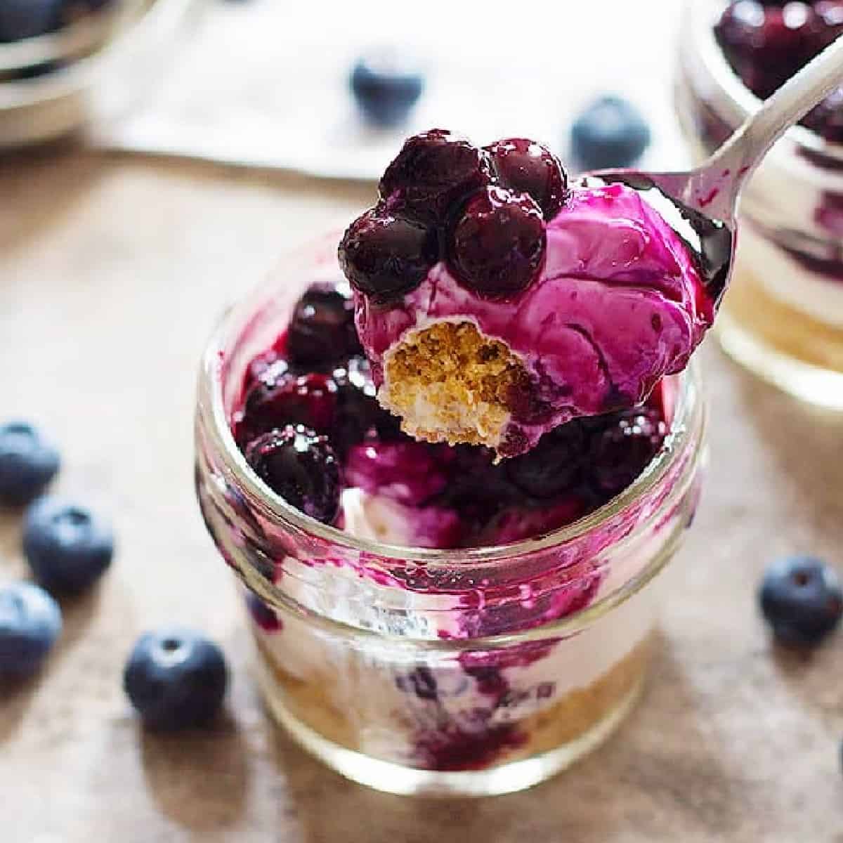 Whip up this indulgent No Bake Mini Blueberry Cheesecake in less than 30 minutes with very basic ingredients! It's creamy, velvety and will make you super happy!

