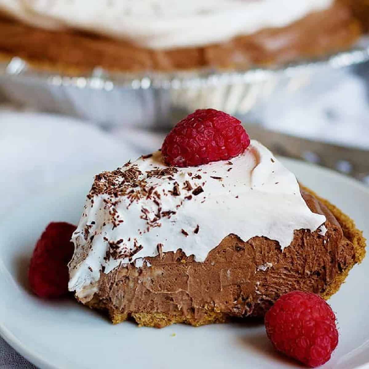 This No Bake Chocolate Cream Pie is simple and perfect for a gathering! 
