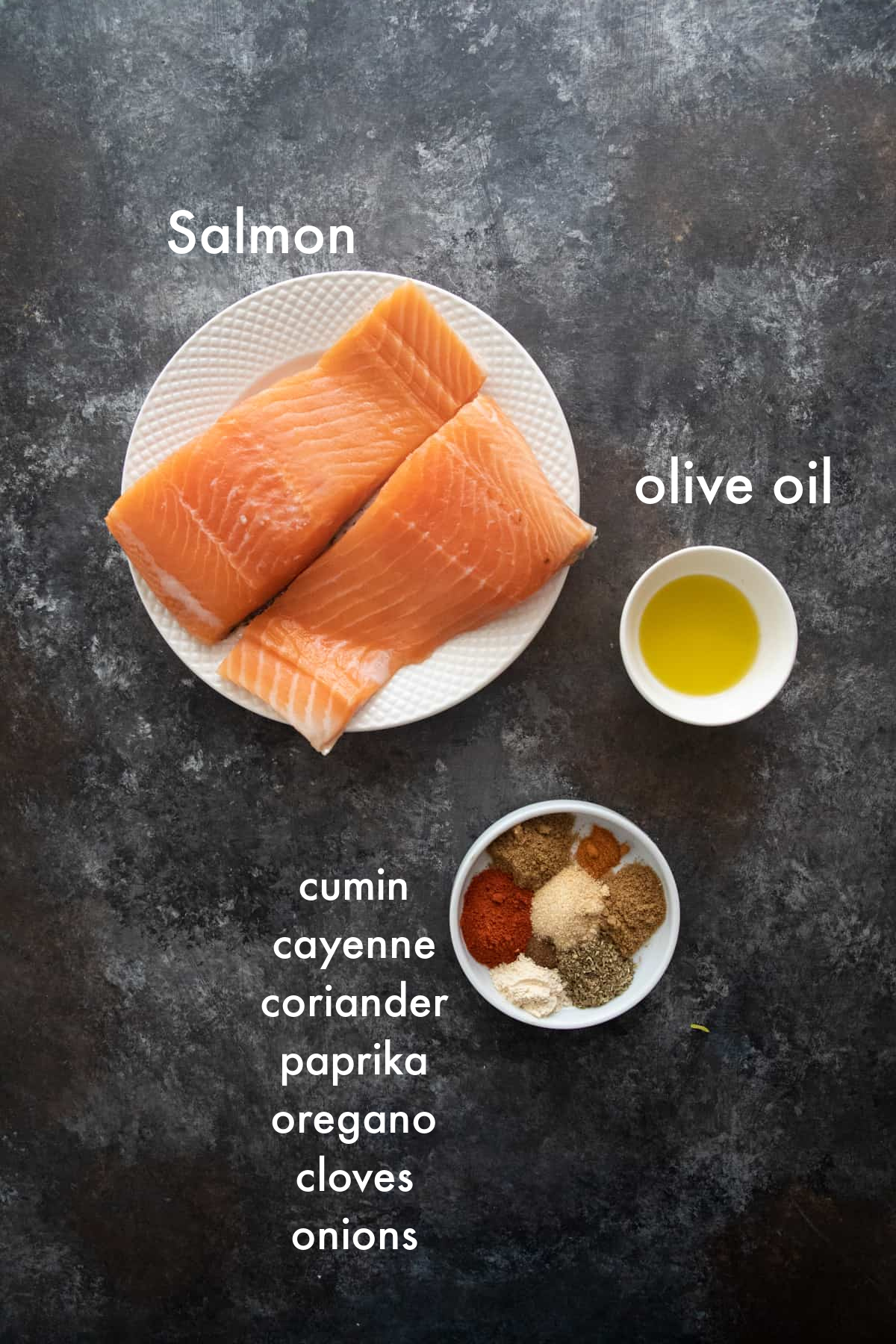 you need spices, salmon and oil to make this salmon recipe. 