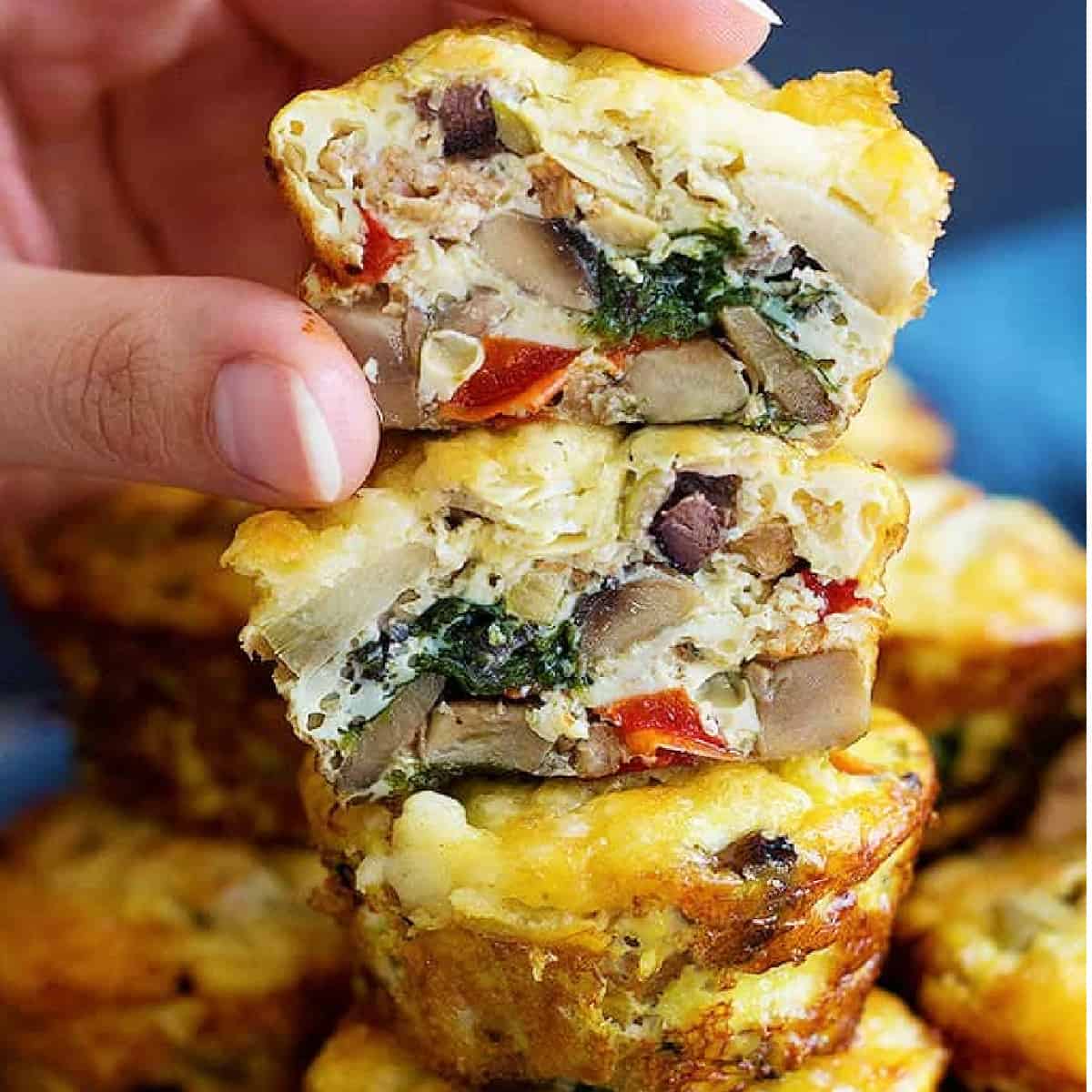 Sausage breakfast muffins come together in no time and are super simple to make. These Breakfast egg muffins are packed with tasty sausage and vegetables! 
