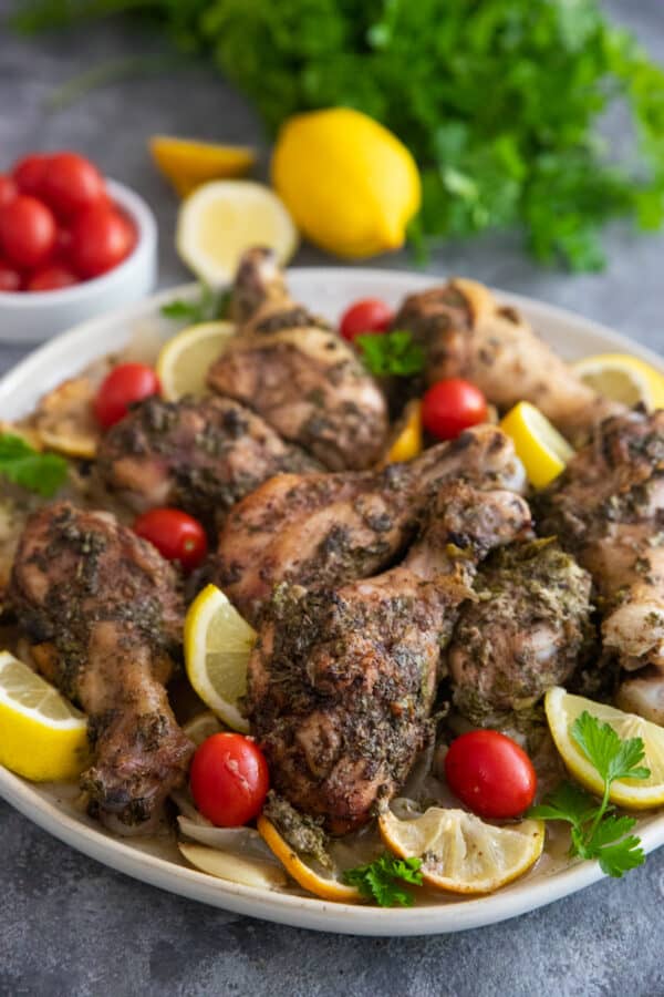 Baked Chicken Legs With Sumac • Unicorns in the Kitchen