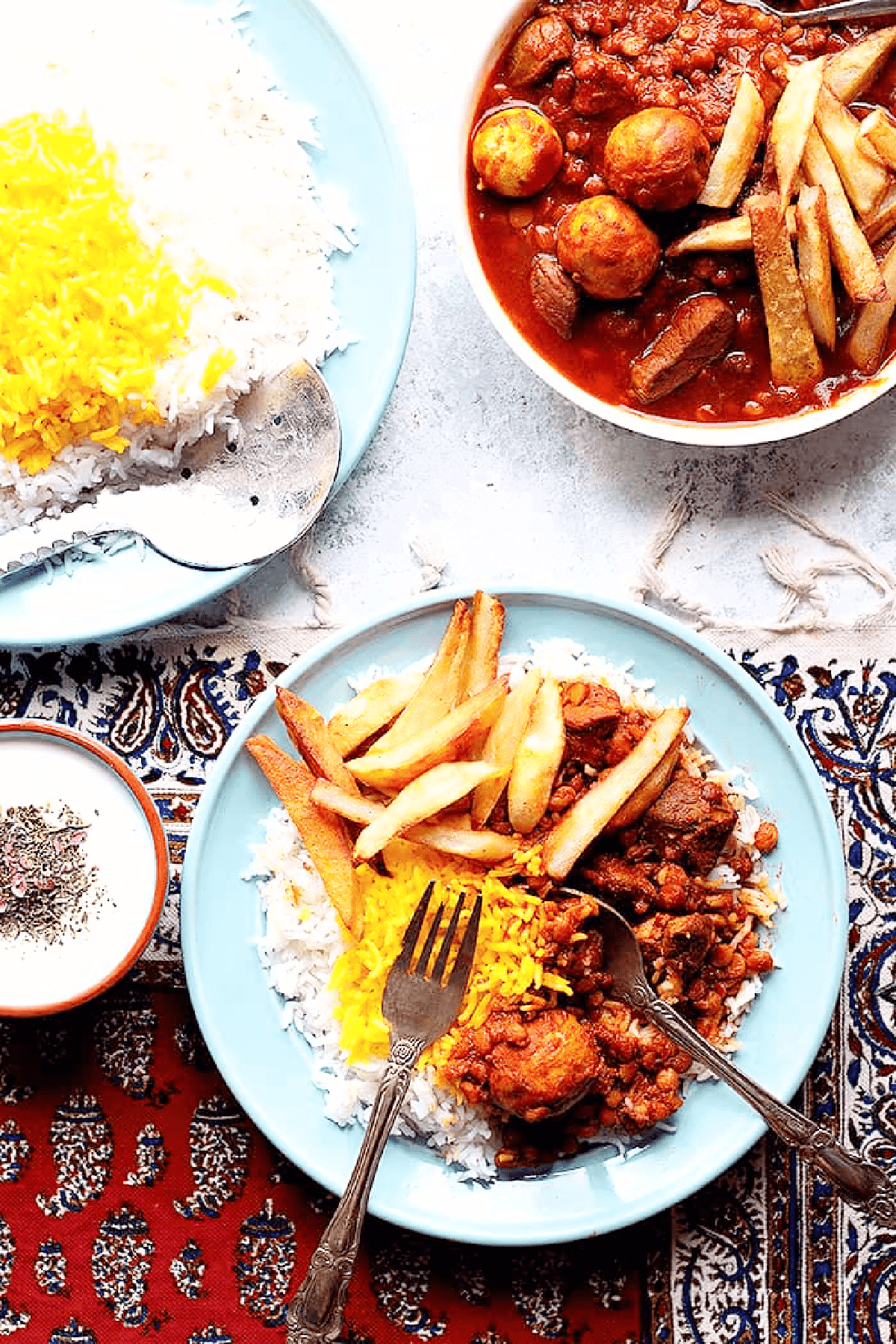 Khoresh gheimeh is a Persian stew made with lamb and split chickpeas. Learn how to make gheimeh recipe with a step-by-step tutorial and video. 
