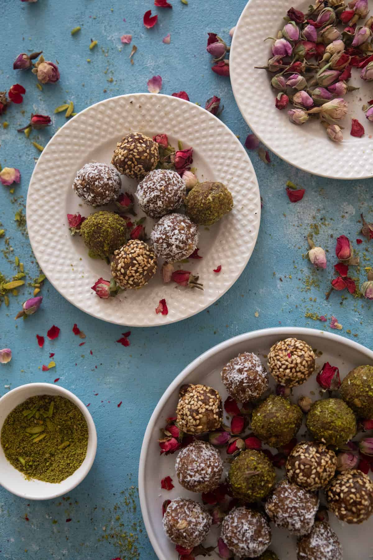 Serve energy balls made with dates and walnuts. 
