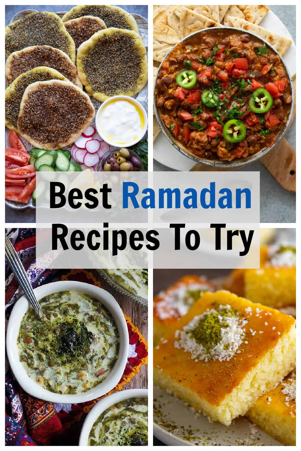 A collection of best Ramadan recipes including suhoor and iftar. 