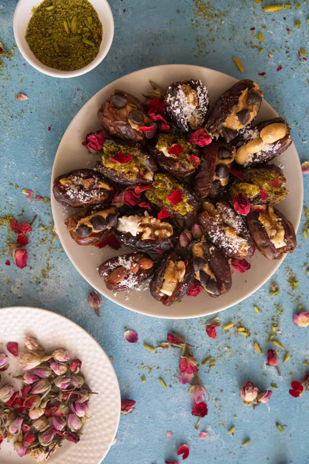Stuffed dates 4 ways.
