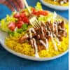 Halal cart chicken and rice recipe.