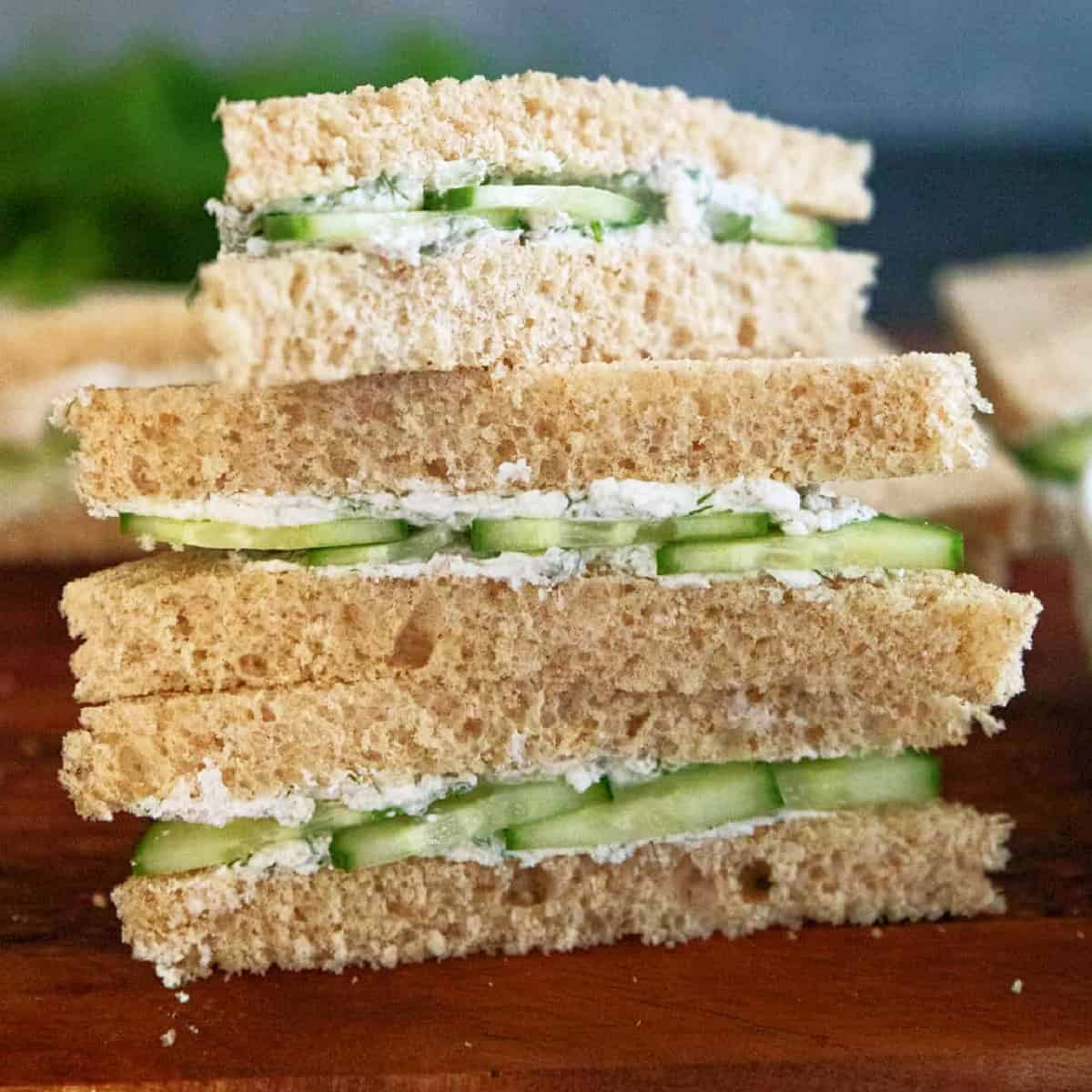 Ready in 15 minutes, this cucumber sandwich is like no other. Forget about cream cheese, the combination of feta, walnut and herbs takes this classic sandwich to a whole new level.
