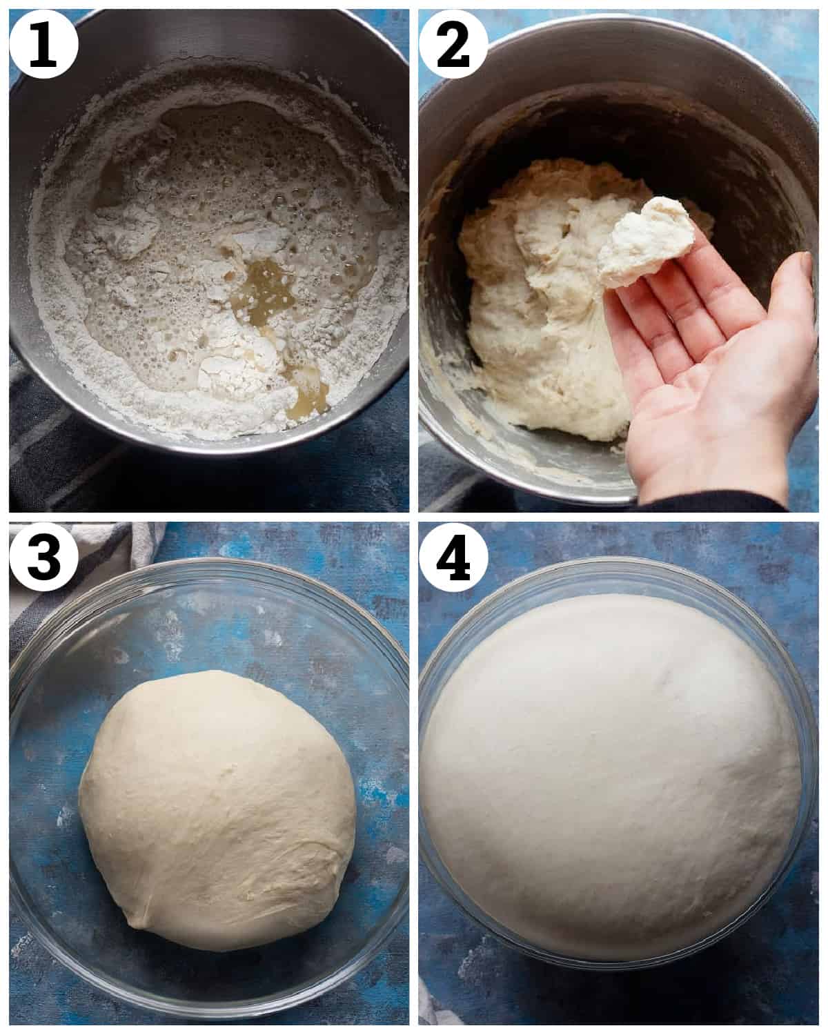 Mix the ingredients and shape the dough. Let it rise. 