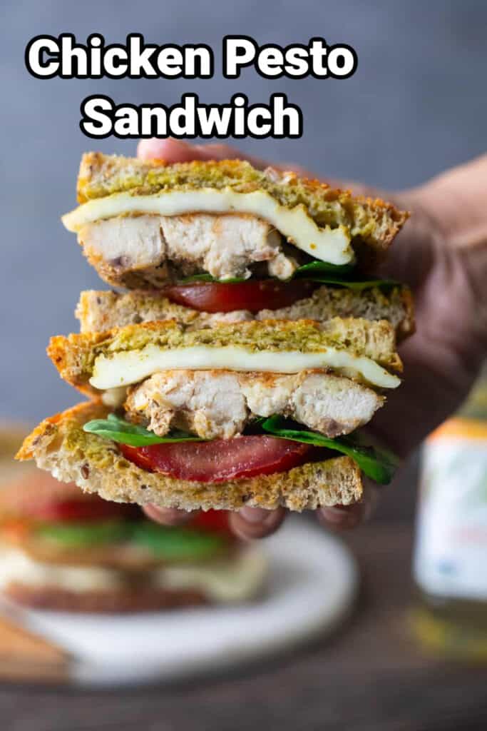 This is the best chicken pesto sandwich recipe! Perfect for dinner or lunch on-the-go, you only need a few ingredients and 20 minutes to make this delicious sandwich.