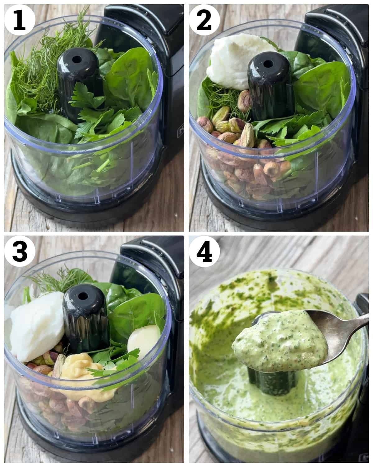 Place all the ingredients in a food processor and blend.