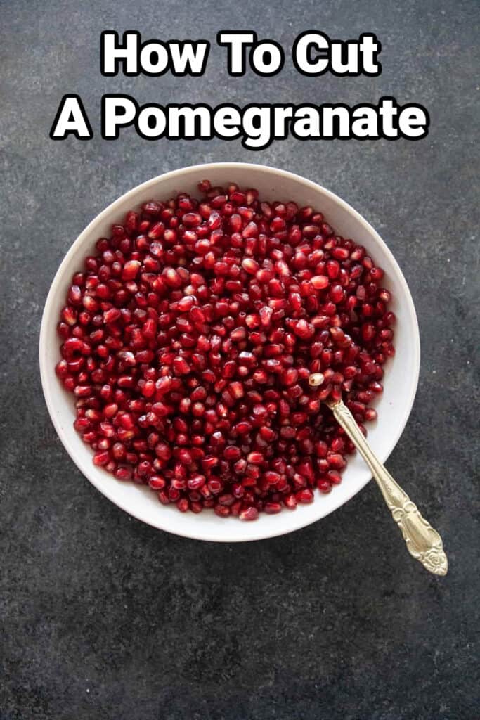 The only step-by-step tutorial on how to cut a pomegranate without staining and bruising the arils. This easy method will help you cut and deseed a pomegranate in no time.