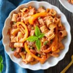 Ready in 30 minutes, this sausage pasta is delicious and easy to prepare. It's packed with flavor and makes the perfect weeknight dinner. This recipe is like a canvas for you and you can customize it to your liking using different vegetable or sausage flavors.