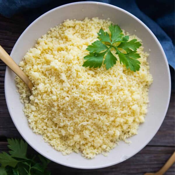 overhead shot of couscous.