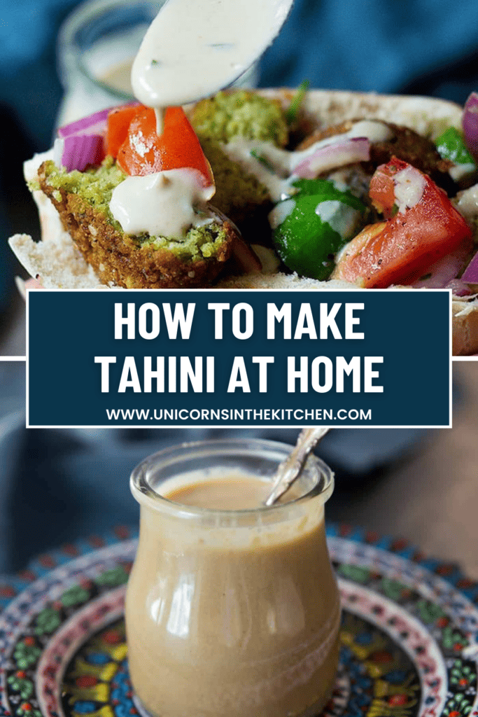 Learn how to make tahini at home! This tahini recipe uses only 2 ingredients and is ready in less than 30 minutes. Creamy with rich nutty flavor, you can use homemade tahini to make many savory and sweet recipes.