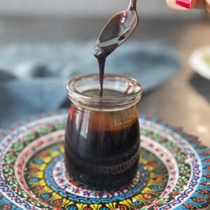 Learn how to make pomegranate molasses using one ingredient. Tangy and sweet pomegranate molasses is widely used in Middle Eastern and Mediterranean cooking. You can use it to elevate sweet or savory recipes.