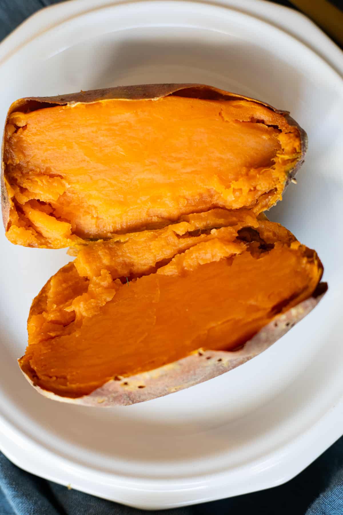 Silky smooth baked sweet potato. 