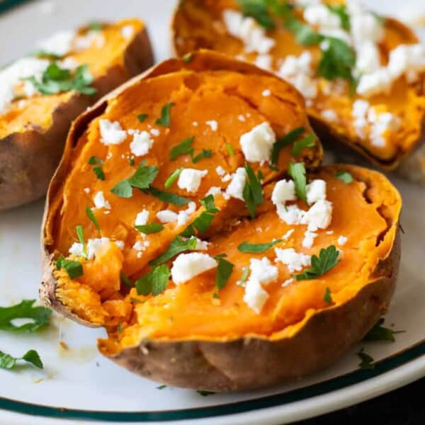 Baked sweet potatoes.