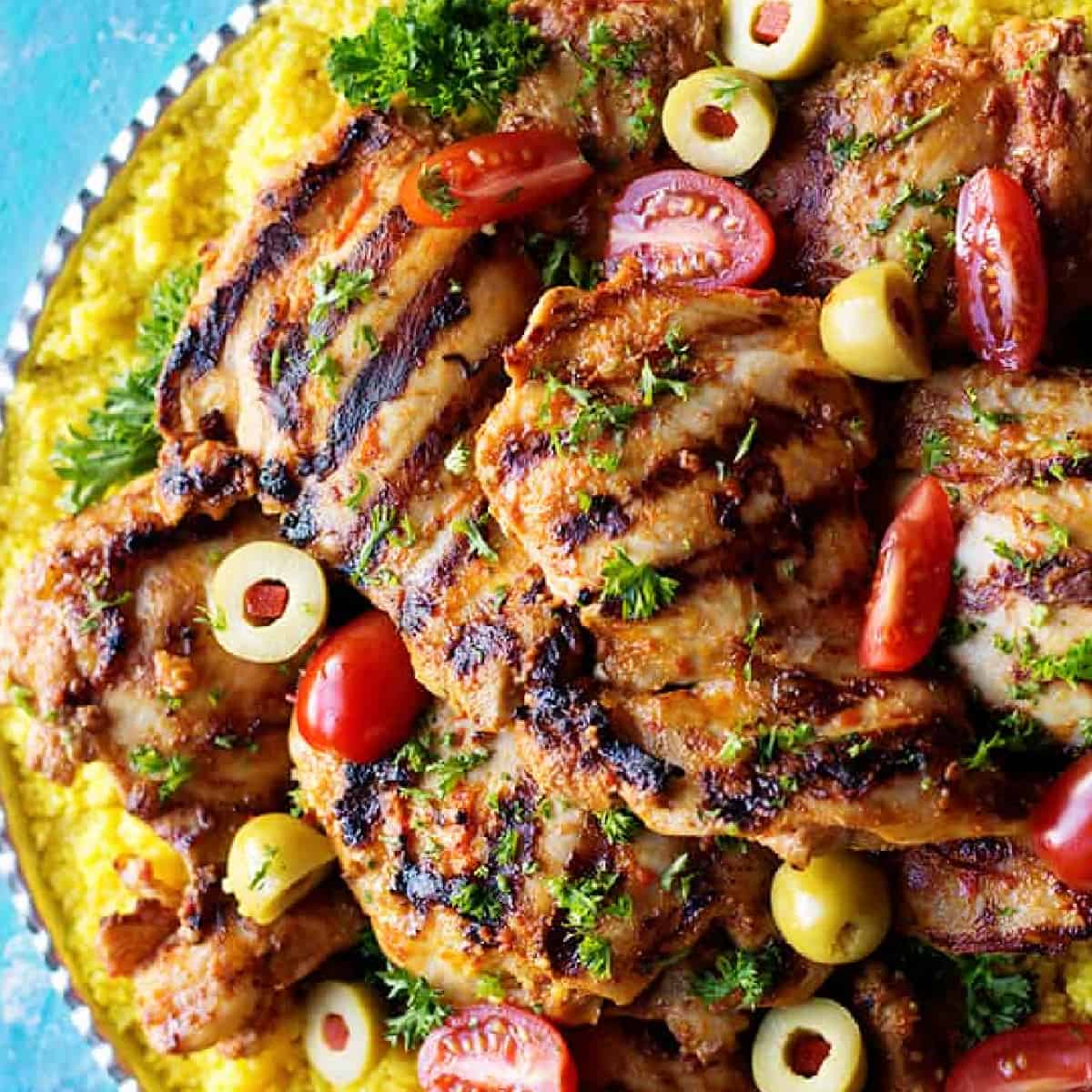 Harissa chicken with couscous.