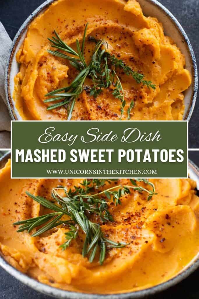 Creamy mashed sweet potatoes recipe that's simple and delicious. Sweet potatoes are mashed with milk and spices, making a tasty side dish.