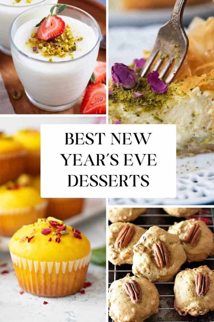 Here is a collection of our most delicious New Year's Eve desserts that you'll love! From pistachio cake and baklava cheesecake to cookies, we've got so many desserts for you to celebrate the New Year!