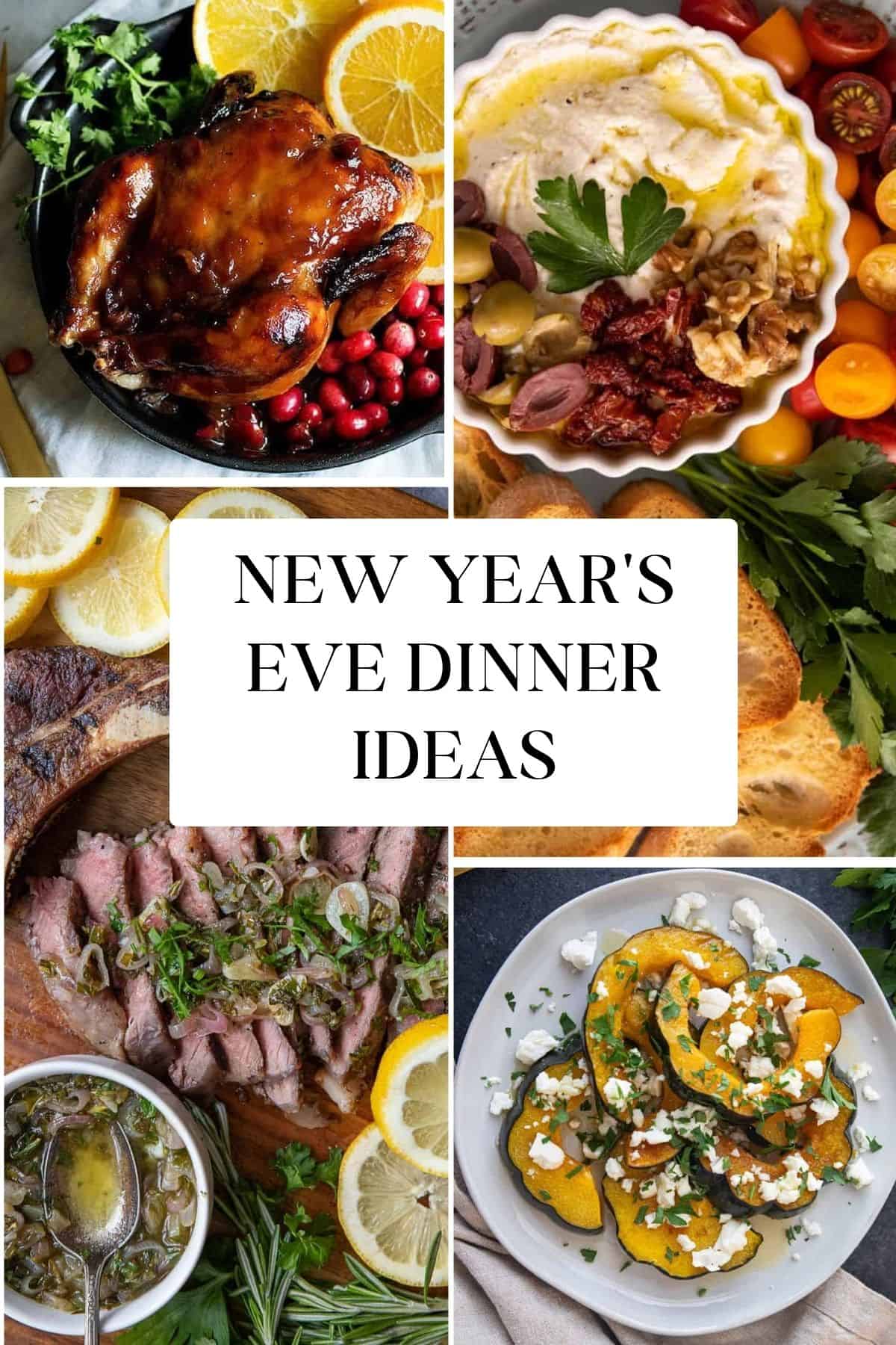 New Year's Eve Dinner Ideas you don't want to miss! We've included appetizers, main dishes and sides for you to enjoy! These recipes are packed with flavor and are perfect to enjoy with company! 