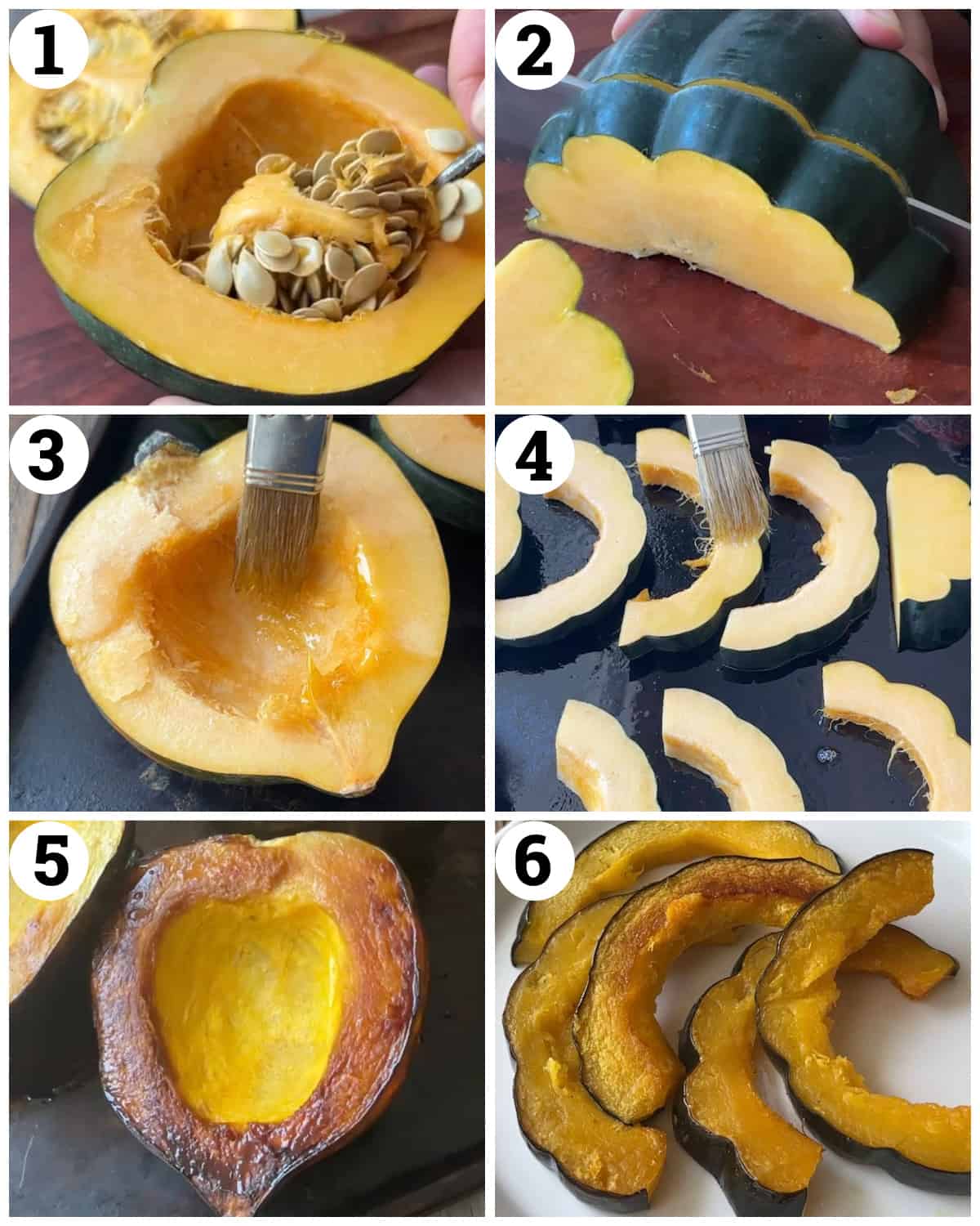 Cut the acorn squash n half and roast it either halved or sliced.